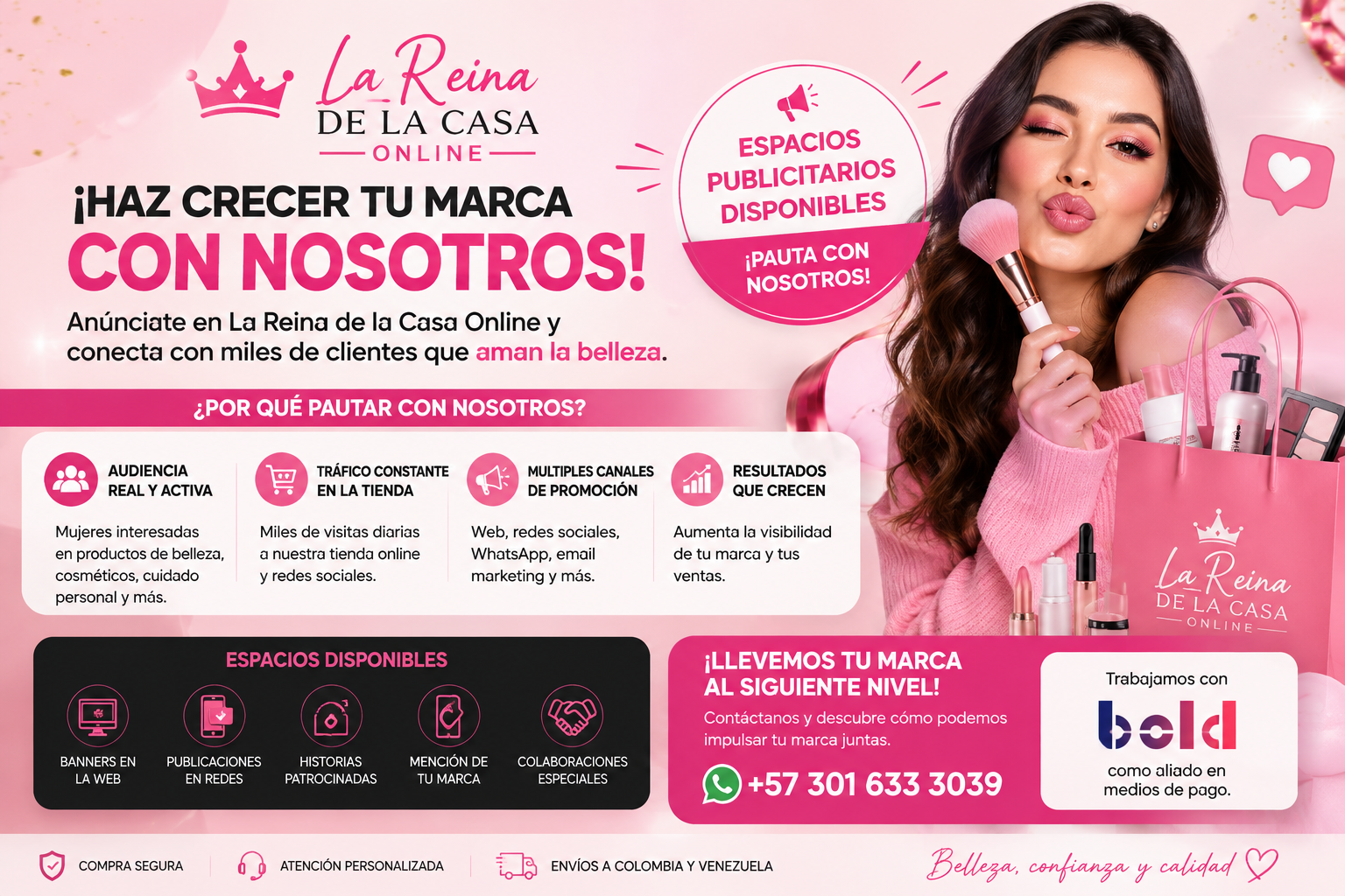 Pieza publicitaria de La Reina de la Casa Online creada por Orbit Lab Agency