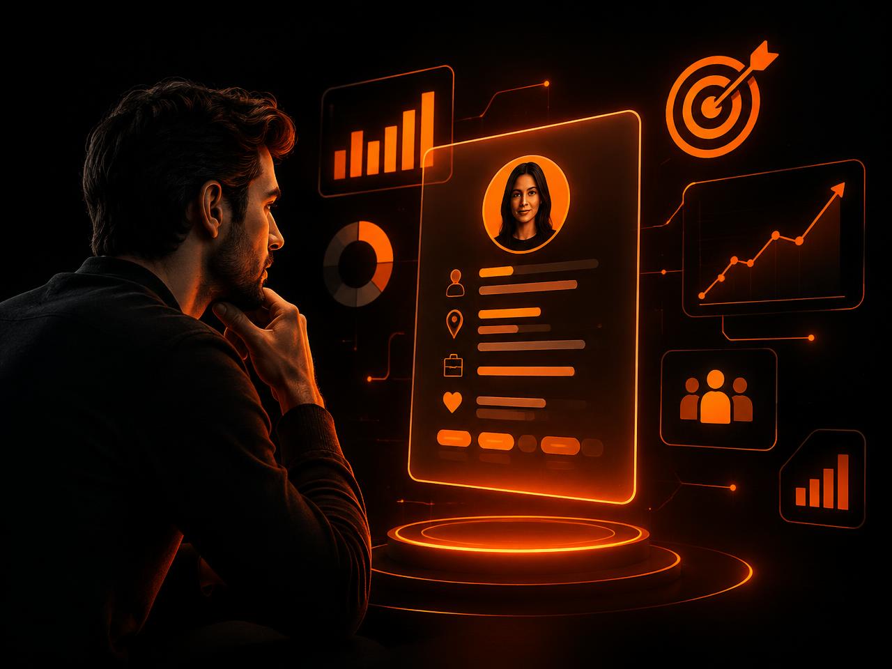 Emprendedor analizando el perfil de su cliente ideal
